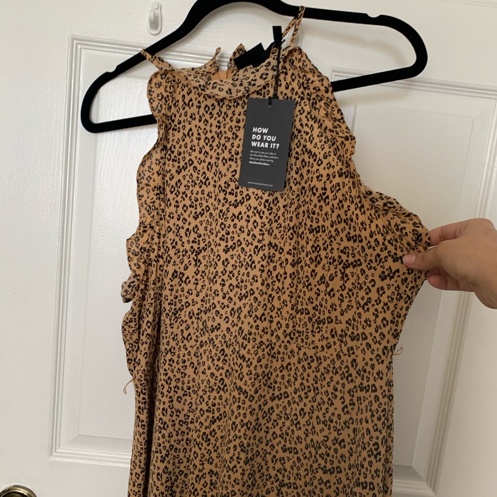 Leopard print halter midi dress - Picture 4 of 9